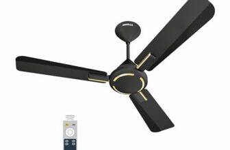 Havells 1200Mm Ambrose Bldc Motor Ceiling Fan|Premium Matt Finish Decorative Fan, Remote Control, High Air Delivery|5 Stars Rated, Upto 60% Energy Saving, 2 Yr Warranty|(Pack Of 1, Midnight)