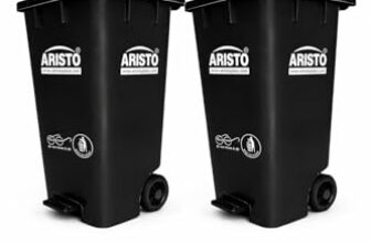 ARISTO Plastic Wheel Pedal Garbage Dustbin 65 LTR (Black //Black) Pack Of 2