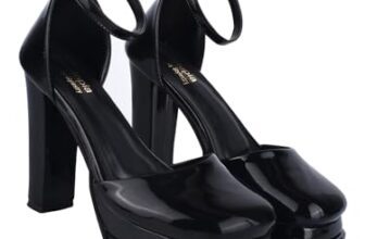 Shoetopia girls Zepto Black Heeled Sandal – 4 UK (Girls-Zepto-Black)