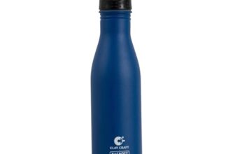 Clay Craft VACBOTT Skipper Single Walled Non Insulated Water Bottle-850ML, 1-Piece(Blue) Leak Proof | Easy Grip |Easy To Carry| Gym Bottle | Home | Kitchen | Hiking | Treking Bottle | Travel Bottle