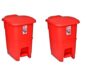 ARISTO splash plastic pedal dustbin 25 Ltr RED/RED (COMBO)