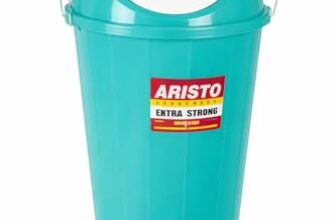 ARISTO Plastic Swing-Lid Garbage Waste Dustbin 32 L, (Green)