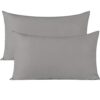 Soft Pillow Covers 21 x 32 Inches – Egyptian Cotton 600 Thread Count Set of 2 Pillow Cover Set Envelope Closure Hotel Quality Pillowcase – Gray