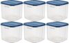 Floraware 4.5 Litres Modular Multi-Purpose Plastic Containers with Lid for Kitchen Storage | Food Grade BPA Free Leak Proof | Spices Atta Grains and More Organizers Set 6 (4500ml, Blue)