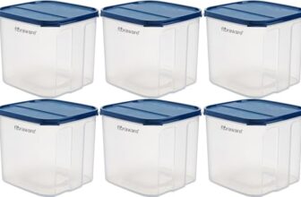 Floraware 4.5 Litres Modular Multi-Purpose Plastic Containers with Lid for Kitchen Storage | Food Grade BPA Free Leak Proof | Spices Atta Grains and More Organizers Set 6 (4500ml, Blue)