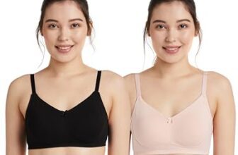 Amazon Brand – Symbol Women’s Cotton Stretch Non Padded Wire Free Full Coverage Lift Up Bra (Pack of 2) (BRA-14 Cont_Black-Blush_34B)