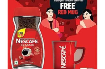Nescafe Classic Instant Coffee Powder | Great start to your morning | 100% Pure Coffee | Free Red Mug | 180g, Box