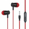 Kratos E02 Red Wired Earphones with 3.5mm Jack in-line Mic Control for Clear Calling & Music, Multi-Functional Controller,Sweat Resistant,Comfort Fit Wired Ear Phones,Compatibility with All Mobiles