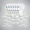 La Opala Opal Glass Crockery | for Family of 6 | Dinner Set 35 pcs Floral Fountain | Plates & Bowls for Dining | Microwave Safe | 100% Vegetarian | Extra Strong | Extra Light & White