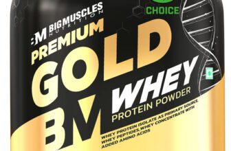 BIGMUSCLES NUTRITION Premium Gold Whey | 25g Protein Per Serving, 0g Sugar,5.5g BCAA Whey Protein(2 kg, Chocolate Brownie)