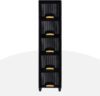 J K INTERNATIONAL 5 Compartments Plastic Chest of Drawers(Black)