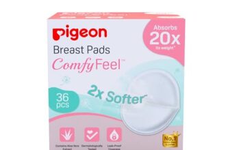 Pigeon Disposable Breast Pads 36 Pcs | Comfy Feel | 2X Softer | Stay Dry Comfort | with Aloe Vera Extract | Leak-Resistant Coverage | Dermatologically Tested | White