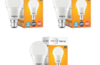 Wipro Garnet 9W LED Bulb for Home & Office |Cool Day White (6500K) | B22 Base|220 degree Light coverage |4Kv Surge Protection |400V High Voltage Protection |Energy Efficient | Pack of 3