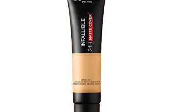 L’Oréal Paris Liquid Foundation, Waterproof, Sweatproof and Heatproof, Oil-Control, Infallible 24H Matte Cover, 105 Fair Linen, 35 ml