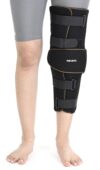 FOVERA Knee Immobilizer Brace for Knee Support – Stabilizer Splint for Dislocation, Ligament Tear, & Injury Recovery with Wraparound Design & 5 Adjustable Straps for Men & Women (XXL)