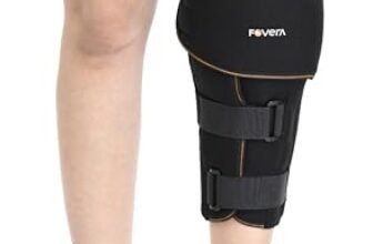 FOVERA Knee Immobilizer Brace for Knee Support – Stabilizer Splint for Dislocation, Ligament Tear, & Injury Recovery with Wraparound Design & 5 Adjustable Straps for Men & Women (XXL)