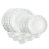 CELLO Tropical Lagoon Dazzle Series Opalware Dinner Set of 18 Pieces For Family of 6 | Bone-Ash Free & Leadfree Opal Glass, Microwave & Dishwasher Safe Plates & Bowls Crockery Set For Dining & Gifting