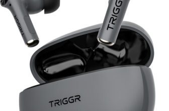 TRIGGR Ultrabuds Go with 40H Playtime, AI ENC, Dynamic Drivers, Type-C Fast Charging Bluetooth(Lunar Grey, True Wireless)
