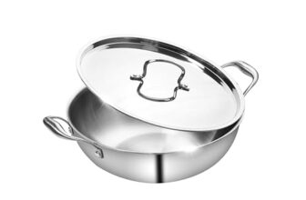 Fackelmann 4.5 Liter Kadai 30 CM, Triply | German Quality | Energy-Efficient | Non-Toxic | Versatile Cookware | Hassle-Free Maintenance | Triply Stainless Steel kadai | Kadai for Cooking