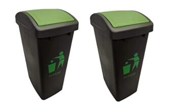 Cello Plastic Garbage Swing-Lid Dustbin 48 Ltr, (Green & Green) COMBO