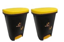 Cello Plastic Pedal Step-On Garbage Dustbin 50 Ltr, (Yellow & Yellow) Combo