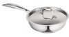 Signoraware Artista Tri-Ply Stainless Steel Induction Compatible Triply Frypan with Steel Lid (Induction and Gas compatible), 18cm, Capacity 850 ml, Silver