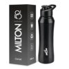 MILTON Comet 1000 Stainless Steel Water Bottle 1000 ml, Single Walled, ISI Certified I Leak Proof Lid, Rust Proof I For School, Office, Gym I Black