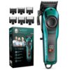 VGR VL-786 Professional Hair Clipper for Men & Salons | Cord & Cordless | Titanium Blades | LED Display | Taper Lever | 6 Guide Combs | 200 min Long Runtime | Fast Charging | 1+1 Year Warranty | Green