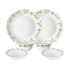 Larah by Borosil Cripper Opalware Dinner Set, 6 -Piece, White