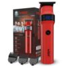 VGR Rosso Professional Men’s Beard & Moustache Hair Trimmer for Men with 400min Long Runtime | 2000mAh Lithium Battery | Turbo Mode with 7000 RPM Powerful Motor | LED Display (Red)
