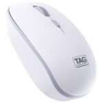 TAG WM500 White/Grey Wireless Mouse, 2.4GHz USB Receiver, Dedicated DPI Button (800/1200/1600), 4 Buttons, Ambidextrous & Light, Power-Saving, 10m Range, 1x AA Battery, Supports Windows/Mac/Linux/iOS