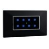 Smarteefi Touch 8 Port Modular WiFi Smart Switch Board, 8 Smart Switches, Compatible with Alexa & Google Home, Black (Size: 4M (146mmx94mmx40mm))