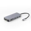 Digitek® (DUH 008) 8-in-1 Type C USB Hub 3.0 with Type C Coupler, Multi-Port Dongle, PD 100W Charging, 4K HDMI, Ethernet, SD/TF, Micro SD, USB 3.0/2.0, for Mac/Windows Laptops, Desktops & Smartphones