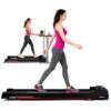 Lifelong Walking Pad Treadmill|3 HP Brushless Motor|2-Level Manual Incline|LED Display|Foldable Design|Remote Control|110 Kg Capacity|8 Km/h Speed|Home Fitness Walking Machine LLTM183 (Black & Red)