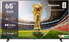 Hisense E6N 164 cm (65 inch) Ultra HD (4K) LED Smart Google TV with Dolby Vision Atmos, Dts Virtual X and 4K AI Upscaler(65E6N)