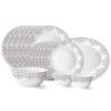 Larah by Borosil Lark Fluted Series Opalware Dinner Set | 21 Pieces for Family of 6 | Microwave & Dishwasher Safe | Bone-Ash Free | Crockery Set for Dining & Gifting | Plates & Bowls | White