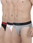 One8 Men’s Solid Brief (Pack of 3) (102A1 – White/Grey Mel/ Black_White/Grey Mel/Black-S)