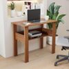 neuspace Ace Study TEngineered Wood Computer Desk with One Tier Shelves Laptop Study Table for Office Home Workstation Writing Modern Desk – Leon Teak (90 cm x 45 cm x 71 cm)