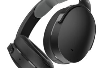 Skullcandy Hesh ANC Wireless Bluetooth Over-Ear Headphones with Mic, 100 dB Active Noise Cancellation, 40mm Drivers, 22Hr Battery + Rapid Charge, Foldable Noise Cancelling Headphones – Black