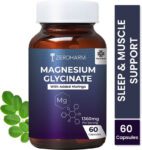 ZEROHARM Magnesium Glycinate with Moringa for Sleep,Muscle Relaxation, Bone, Heart Health(60 Capsules)