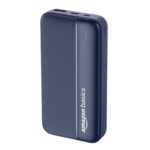 Amazon Basics 20000 mAh Power Bank | 22.5W Fast Charging | Dual Output & Input | Charge 3 Devices Simultaneously | for Smartphones, TWS Earbuds, Speakers, Tablets (Dark Blue)