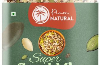 Plum Natural Premium 7 in 1 Roasted seeds mix Immunity Booster weight loss Healthy snacks Chia Seeds, Sunflower Seeds, Pumpkin Seeds, Watermelon Seeds, Brown Flax Seeds, Sesame Seeds, Sweet Basil Seeds(1 kg)