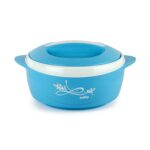 CELLO Sapphire Insulated Casserole Hot Pot For Kitchen 1250 ml Blue | Easy to Serve Airtight Outdoor Safe Inner Steel Insulated Keeps Food Hot & Warm Casserole Hot Pot Case Set For Roti Rice Biryani