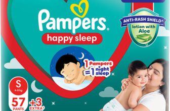 Pampers Happy Sleep Pant Style Baby Diaper, 1 Night Sleep with Anti Rash Shield – S(60 Pieces)