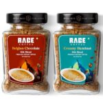 Rage Coffee Silk Blend Instant Coffee | Belgian Chocolate & Creamy Hazelnut Silk Blend Flavoured Coffee 60 GMs Each | Premium, Bold & Smooth | Pack of 2