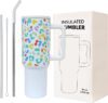 BATBIRD Stainless Steel Tumbler with Lid & Straw – Double‑Wall Insulated Cup for Travel 1200 ml Steel Sipper(Pack of 1, Black)