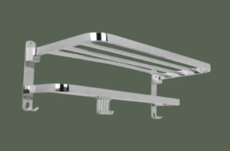 Hindware Bathroom Accessories-Stainless Steel 304 Grade Folding Towel Rack for Bathroom