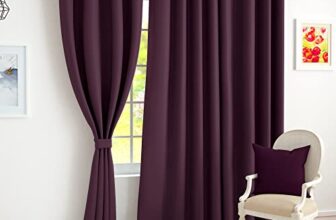 Story@Home 100% True Blackout Door Curtains 7 Feet Long Set of 2 | Plain Design | Room Darkening Curtain | Thermal Insulated Curtains for Living Room, Bedroom | (116 x 215 cm, Purple)