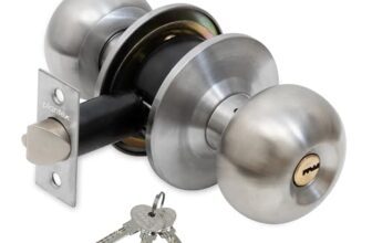 Plantex Stainless Steel Door Lock – Cylindrical Lock with 3 Keys/Tubular Door Knob/Lock for Main Door/Bedroom (Matt)
