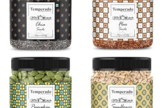 TEMPERADO 4 Seeds Combo Pack Chia Pumpkin Sunflower Flax 250 g x 4 Seeds Mix Raw Super Seeds Blend for Eating Weight Loss Diet Fiber Rich Healthy Snack Daily Nutrition
